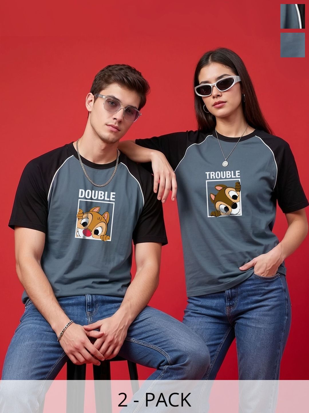 BAESD Unisex 2 Printed Twistform Pockets T-shirt