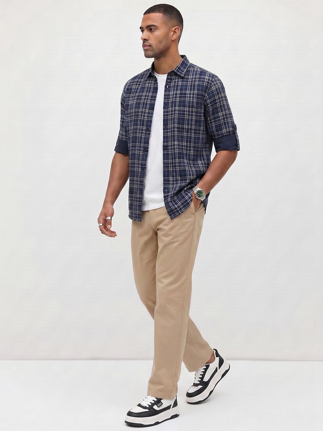 The Roadster Life Co. Checked Pure Cotton Casual Shirt