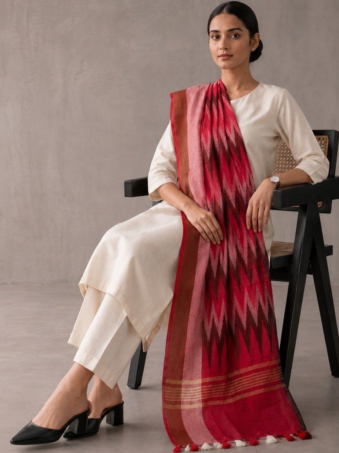 Navibhu Woven Design Ikat Dupatta