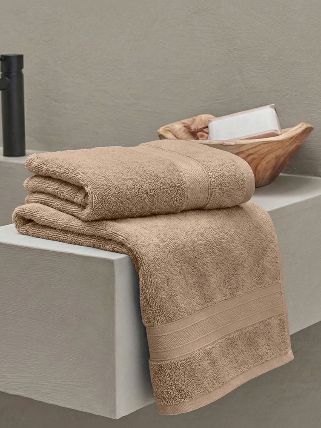 MYTRIDENT MYTRIDENT Brown Cotton 500 GSM Bath Towel