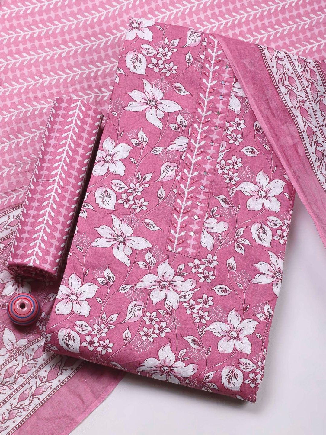 Meena Bazaar Printed Unstitched Dress Material