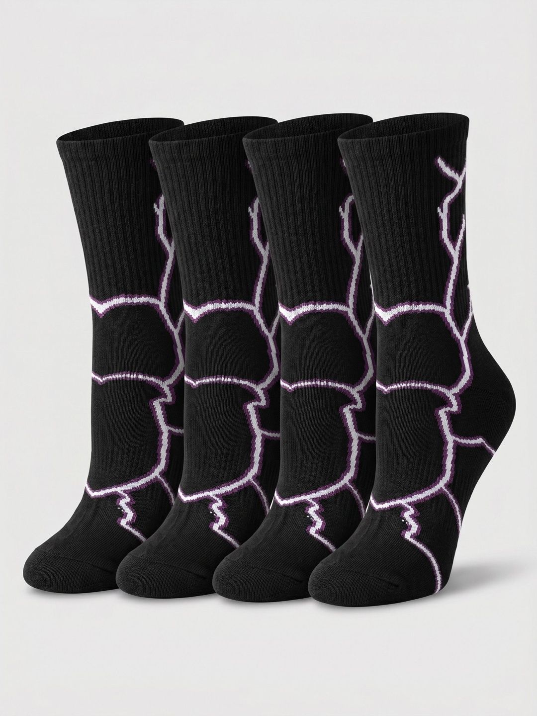 Moda Rapido Men Pack of 4 Cotton Blend Patterned Above Ankle Socks