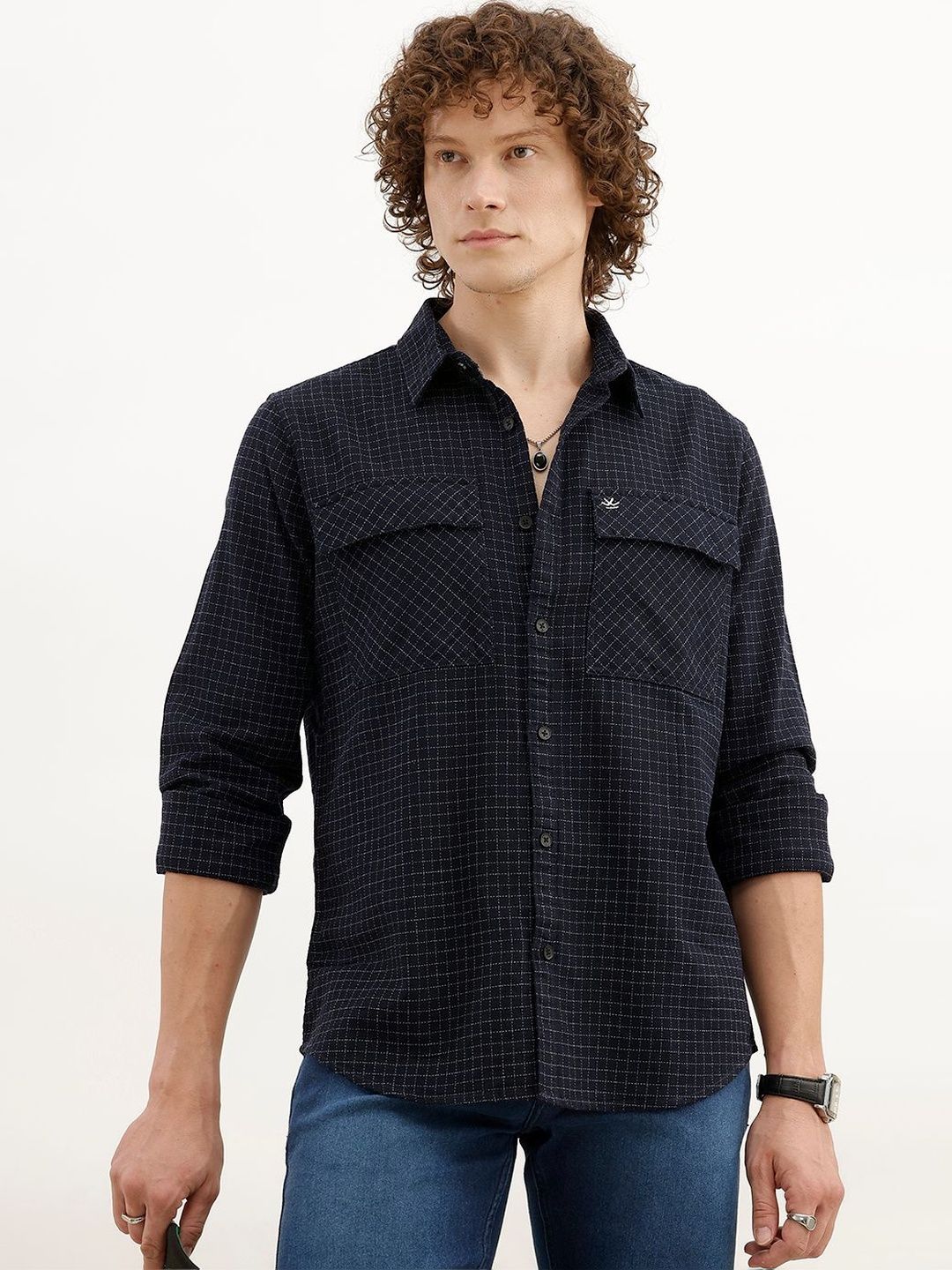 WROGN Men Slim Fit Checked Casual Shirt