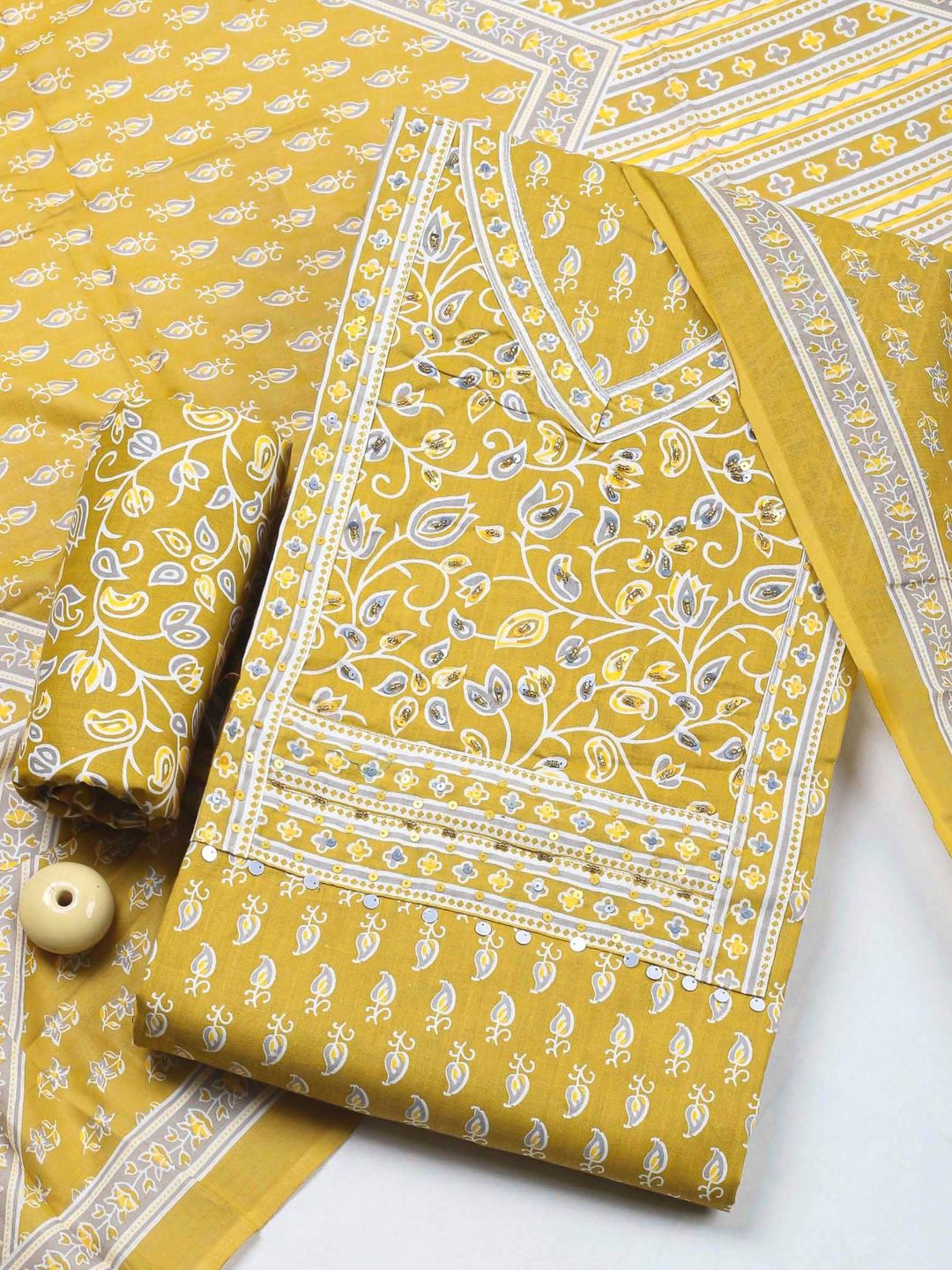 Meena Bazaar Printed Unstitched Dress Material