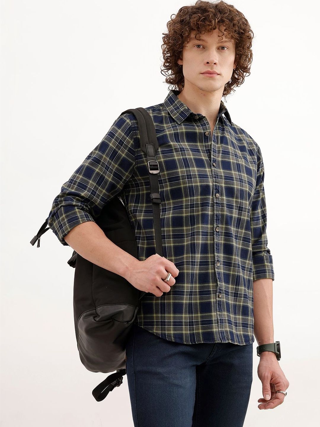 WROGN Men Slim Fit Tartan Checks Checked Casual Shirt
