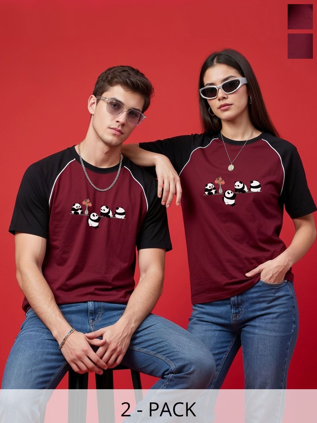 BAESD Unisex 2 Printed Twistform T-shirt