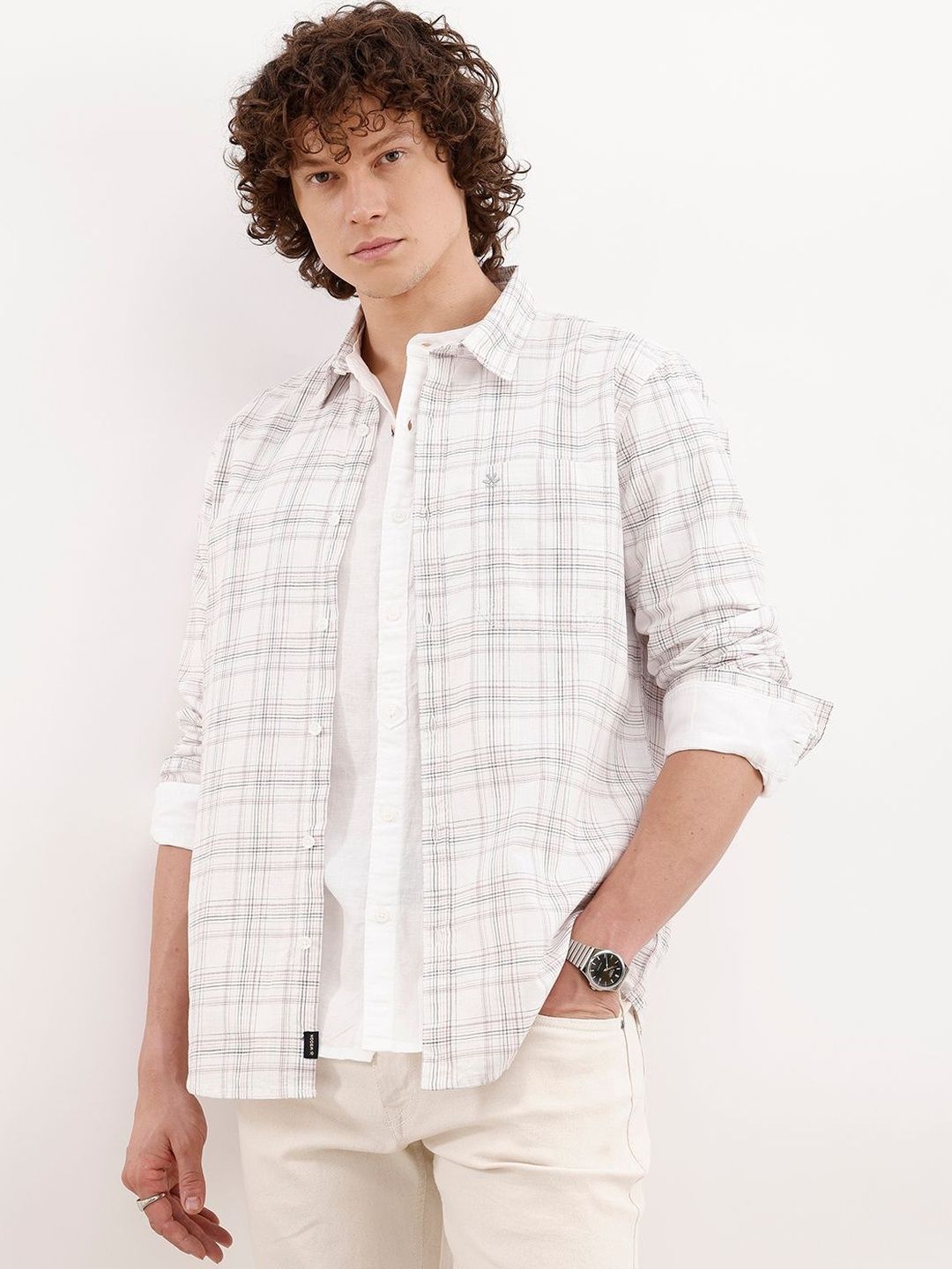 WROGN Men Slim Fit Checked Casual Shirt