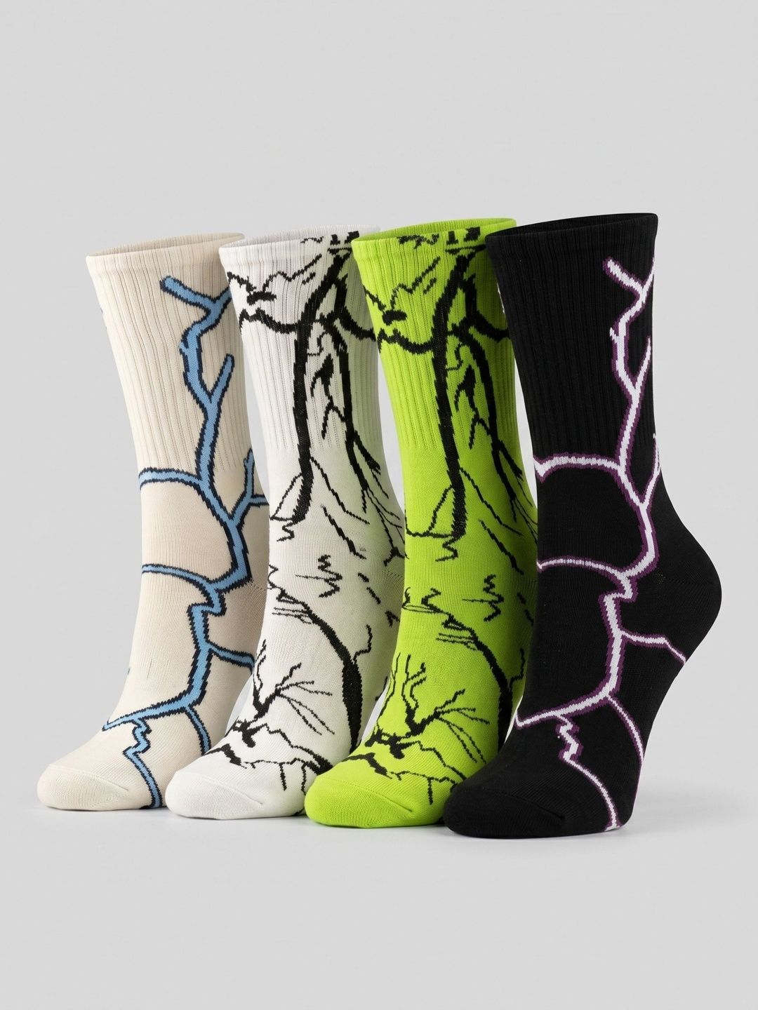 Moda Rapido Men Pack of 4 Cotton Blend Patterned Above Ankle Socks