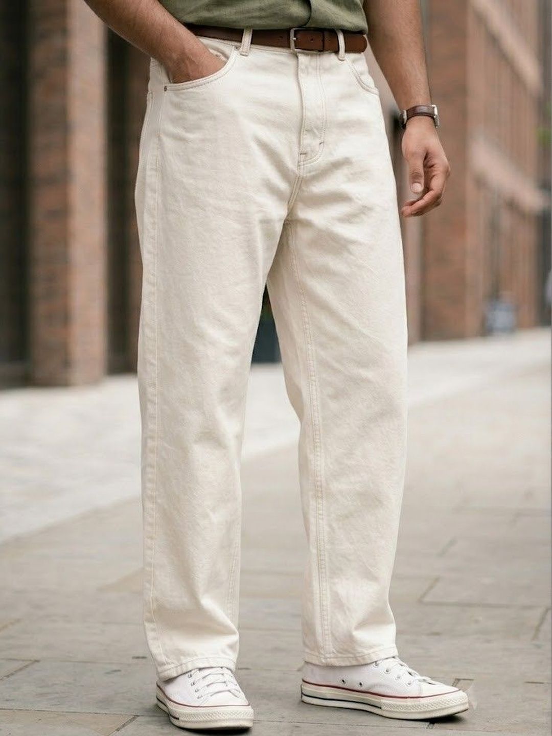 FEBRi Men Wide Leg Mid-Rise Jeans