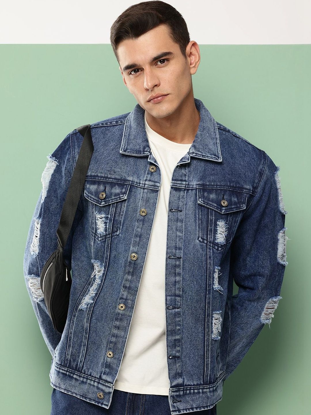 Kaali Peeli Men Washed Denim Jacket