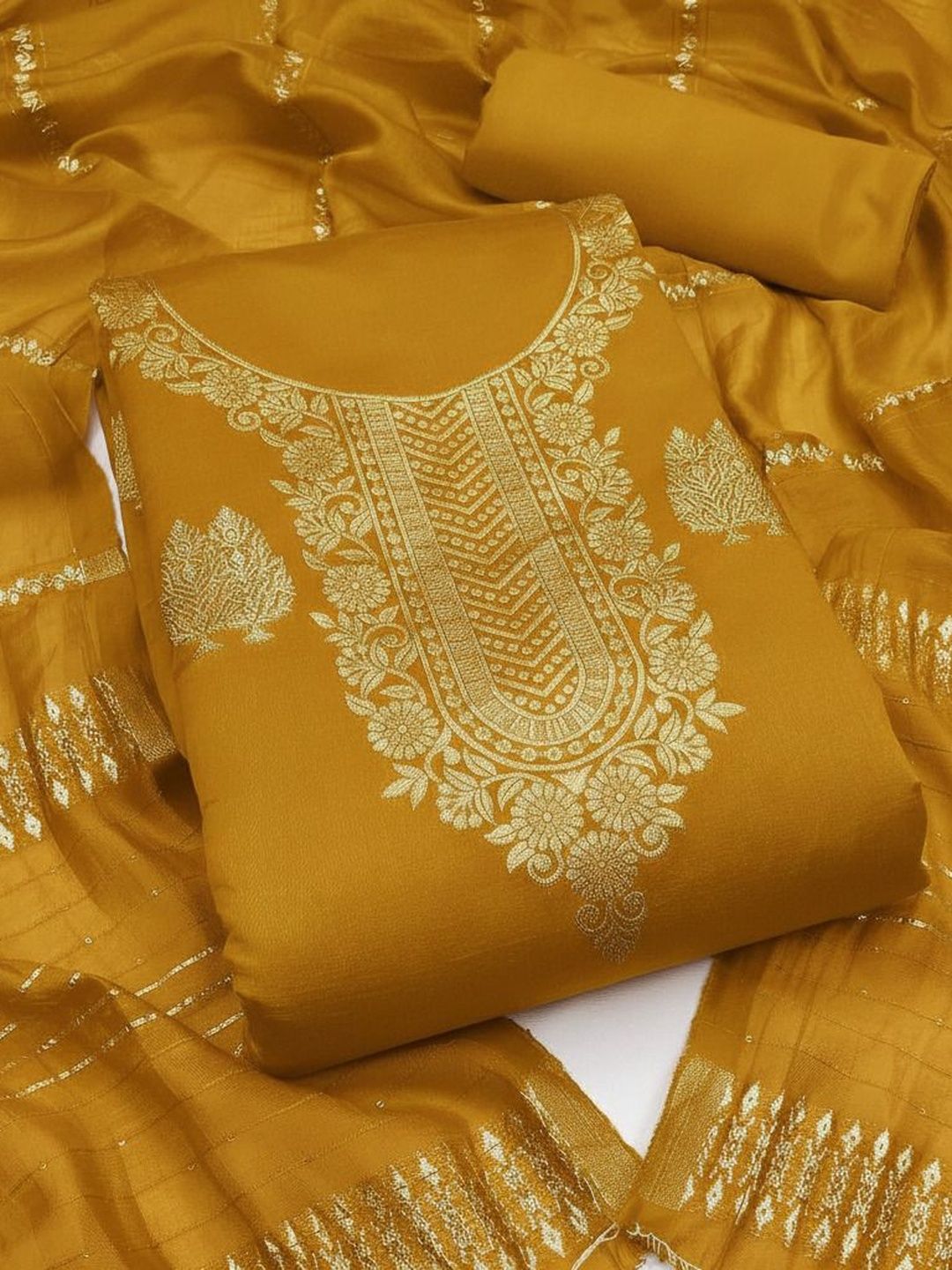 Dhaaga Ghar Art Silk Unstitched Dress Material