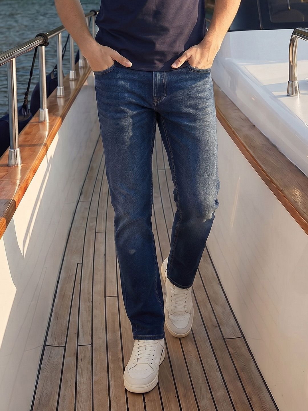 Nautica Men Slim Fit Light Fade Stretchable Jeans