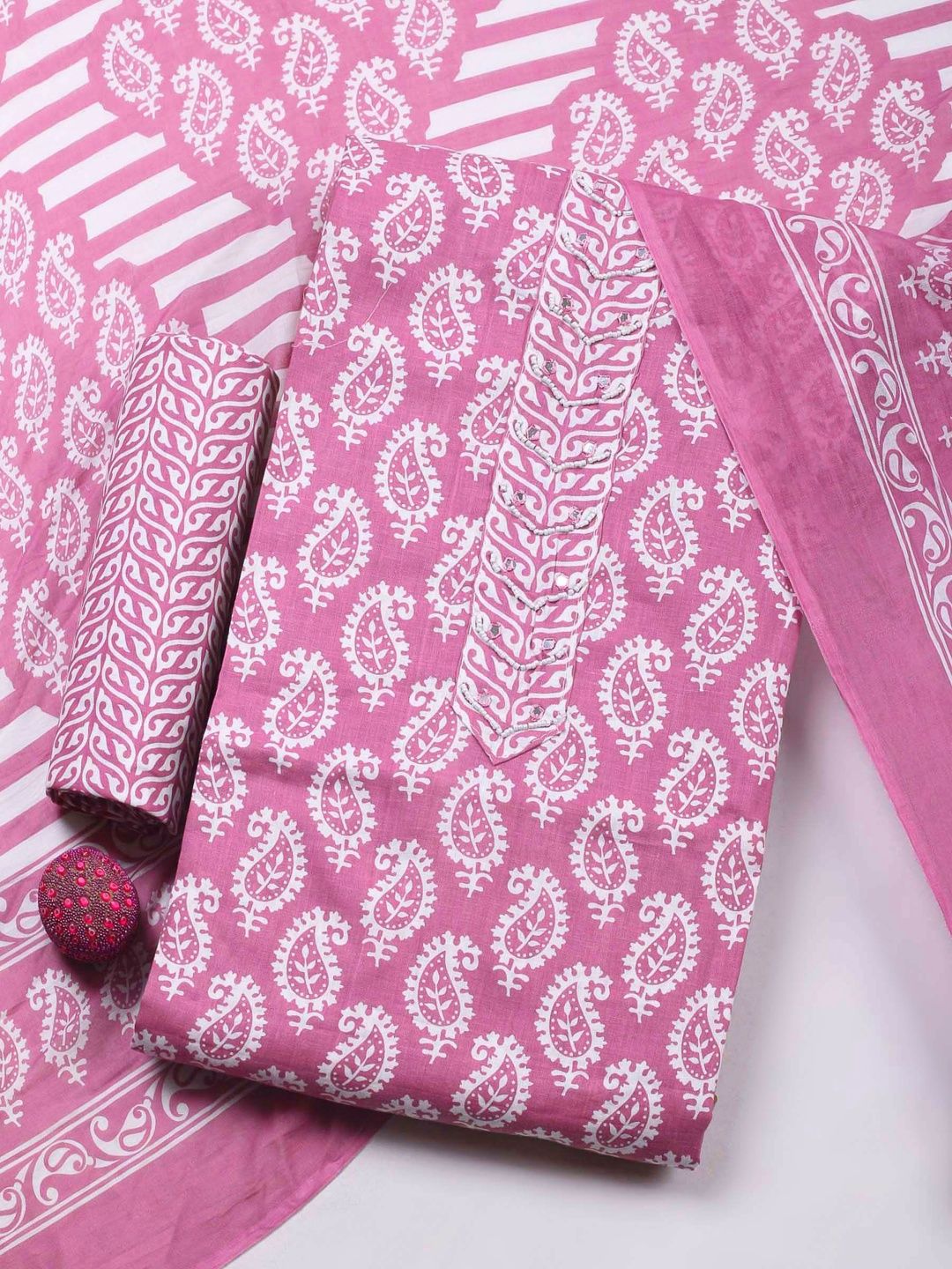 Meena Bazaar Printed Unstitched Dress Material