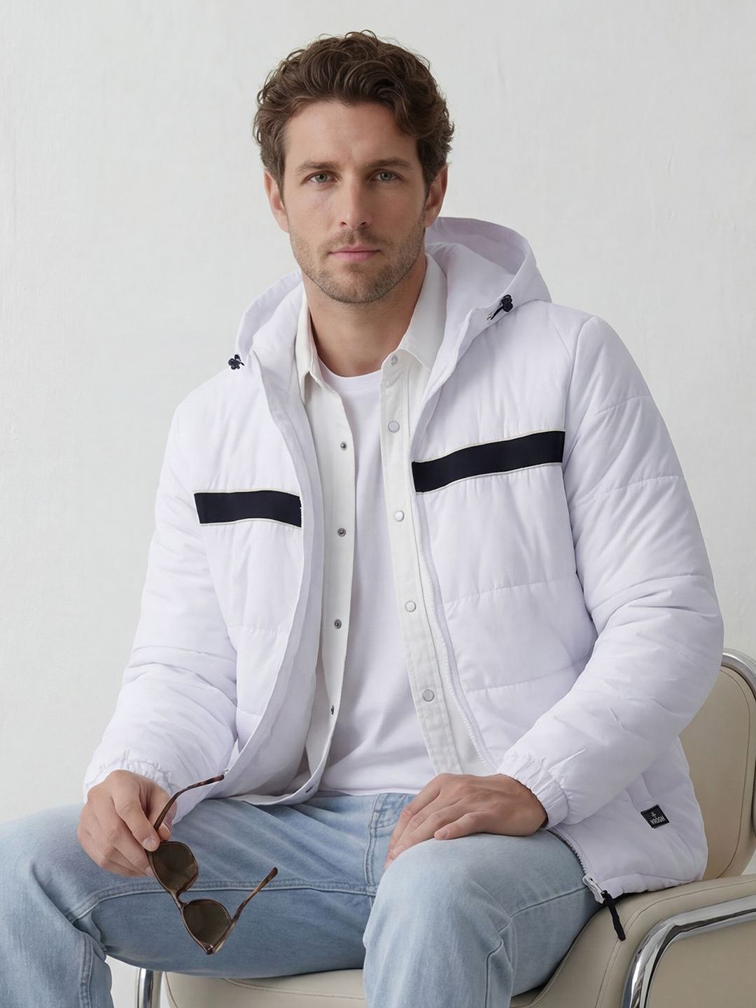 WROGN Men Colourblocked Lightweight Puffer Jacket