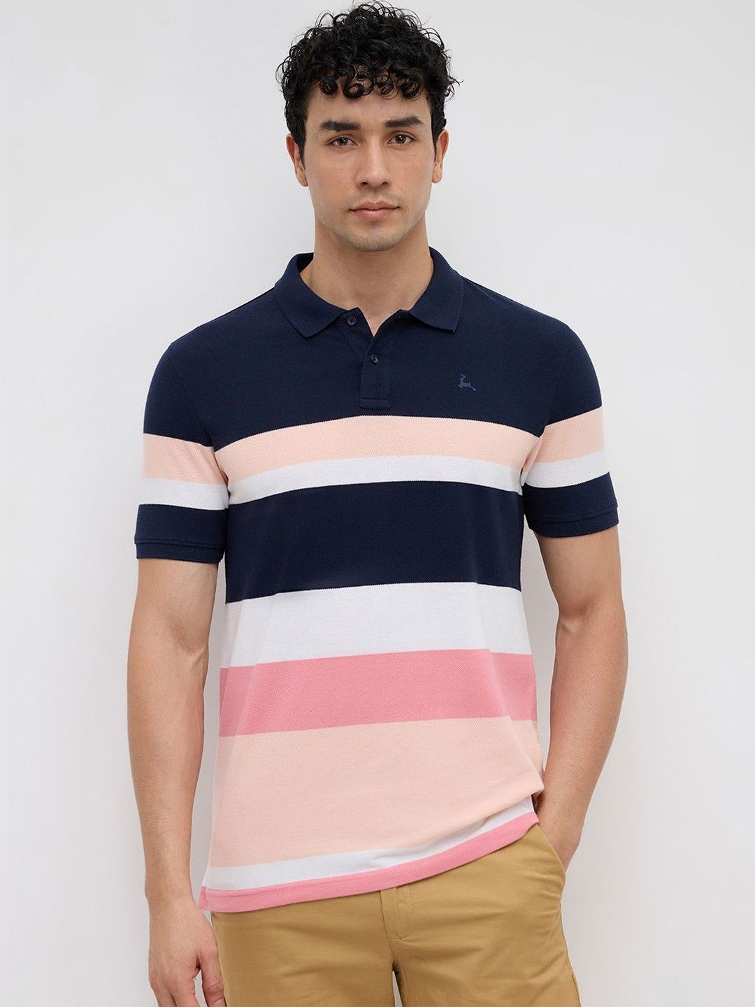 Parx Parx Men Striped Polo Collar T-shirt