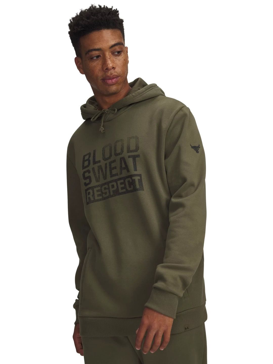 UNDER ARMOUR Project Rock Rival Printed Hood Regular Pullover Sweatshirts