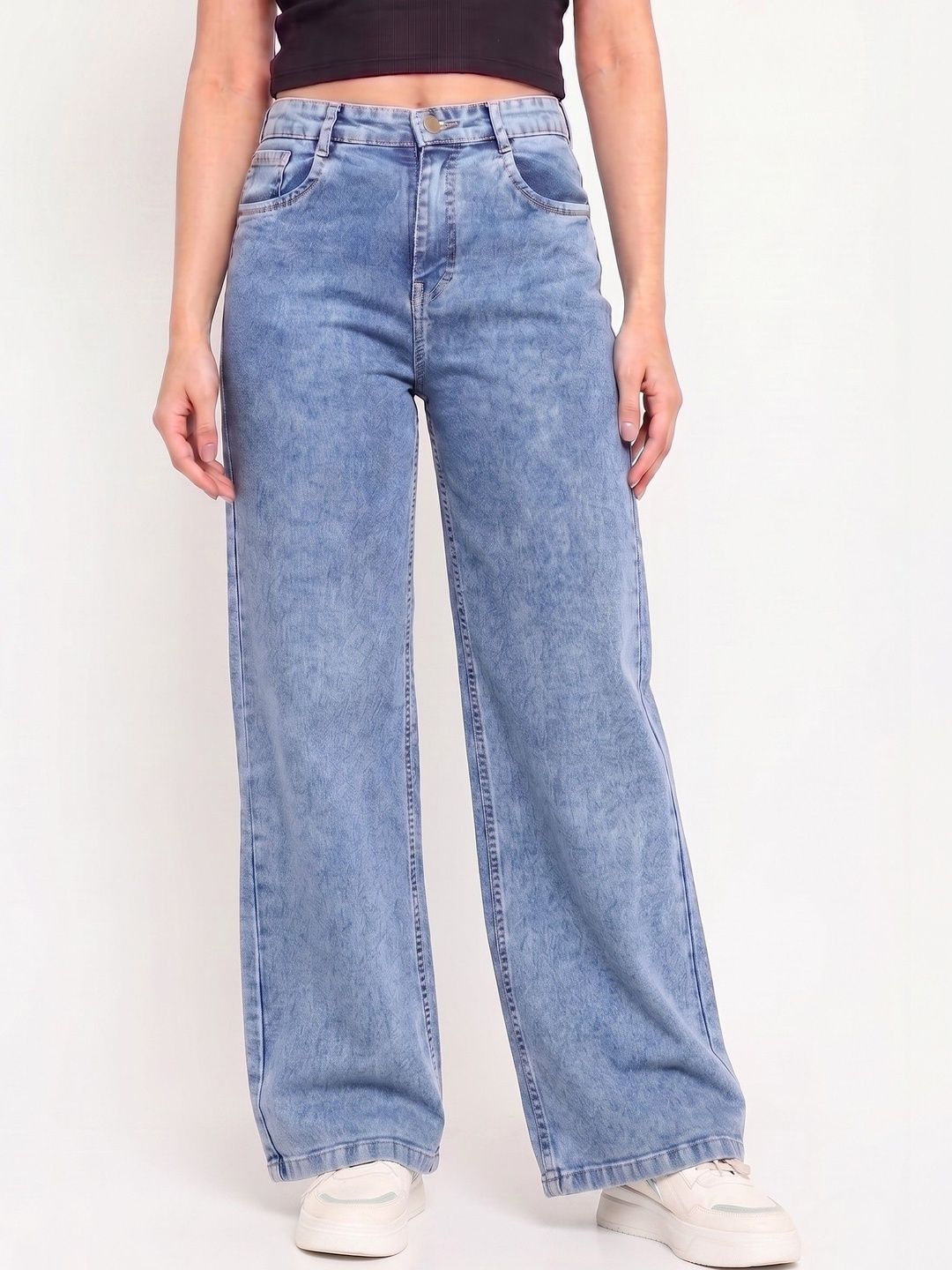 Buy zayla Women Comfort Wide Leg High-Rise Stretchable Jeans