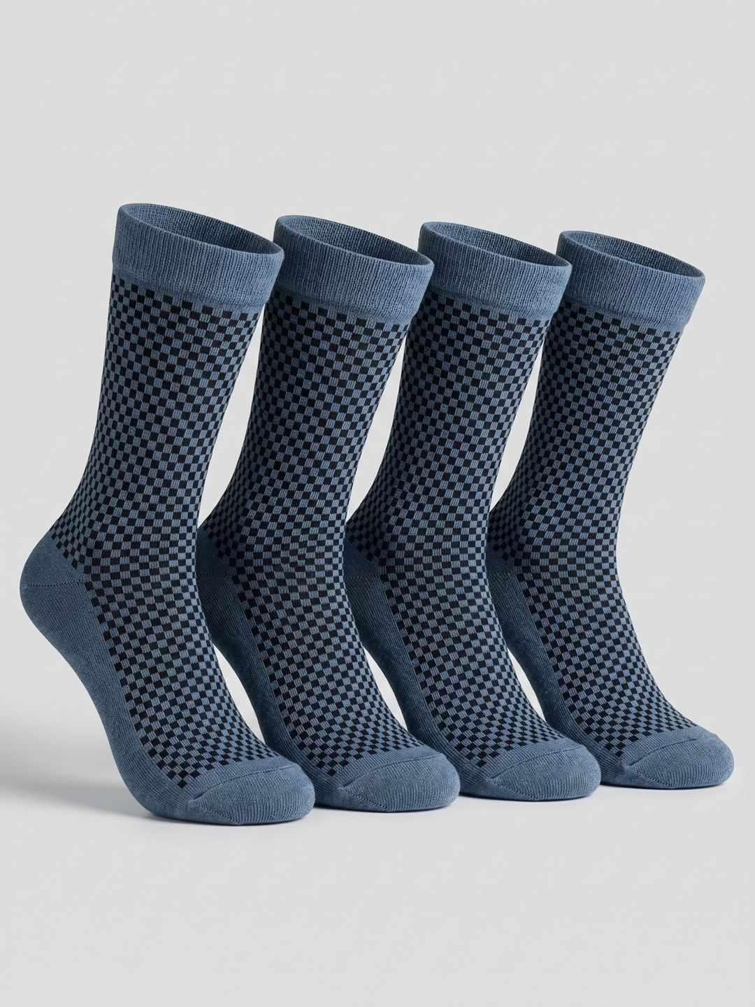 Moda Rapido Men Pack of 4 Cotton Blend Checked Above Ankle Socks