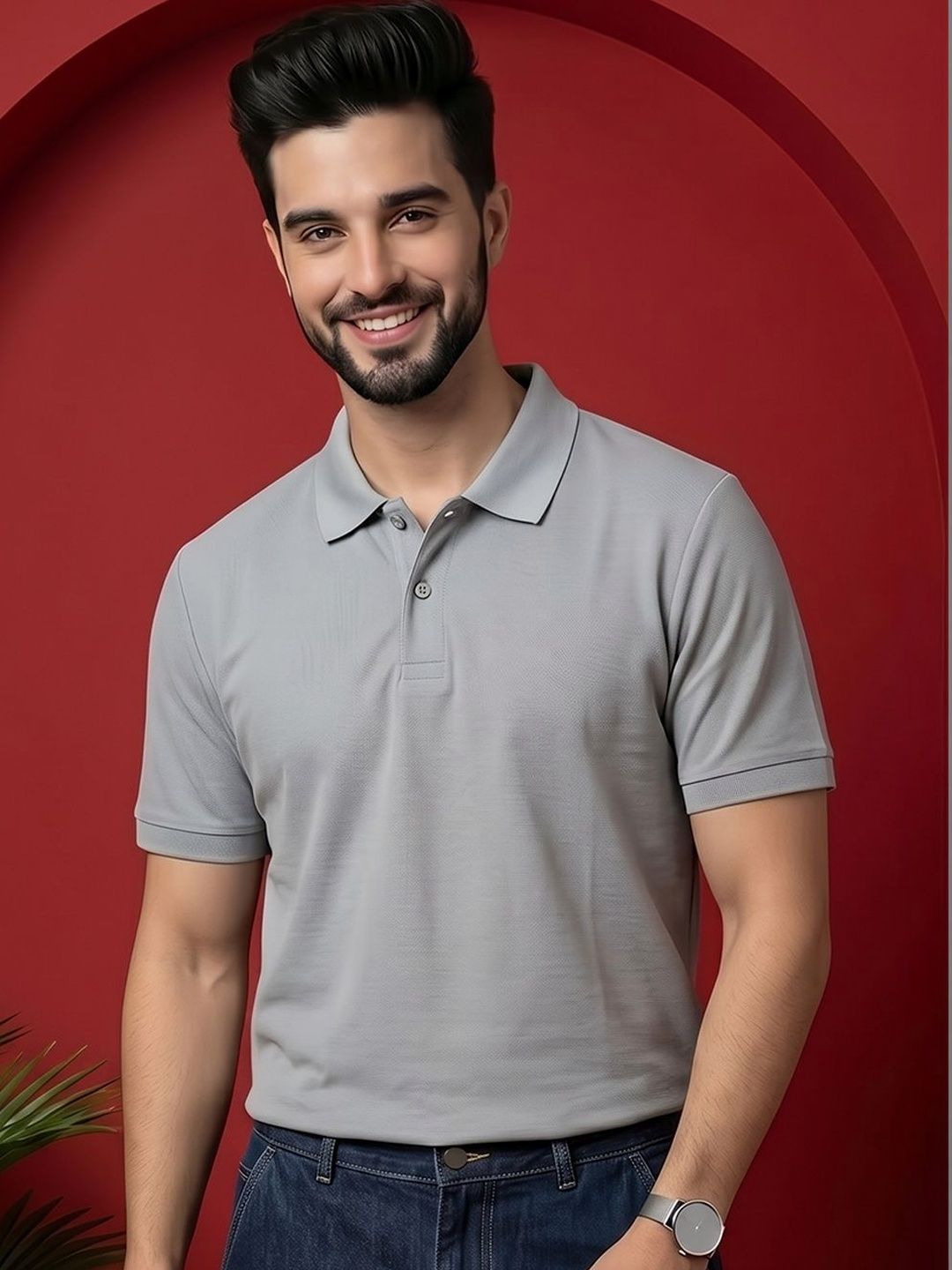TRIUS Men Polo Collar T-shirt