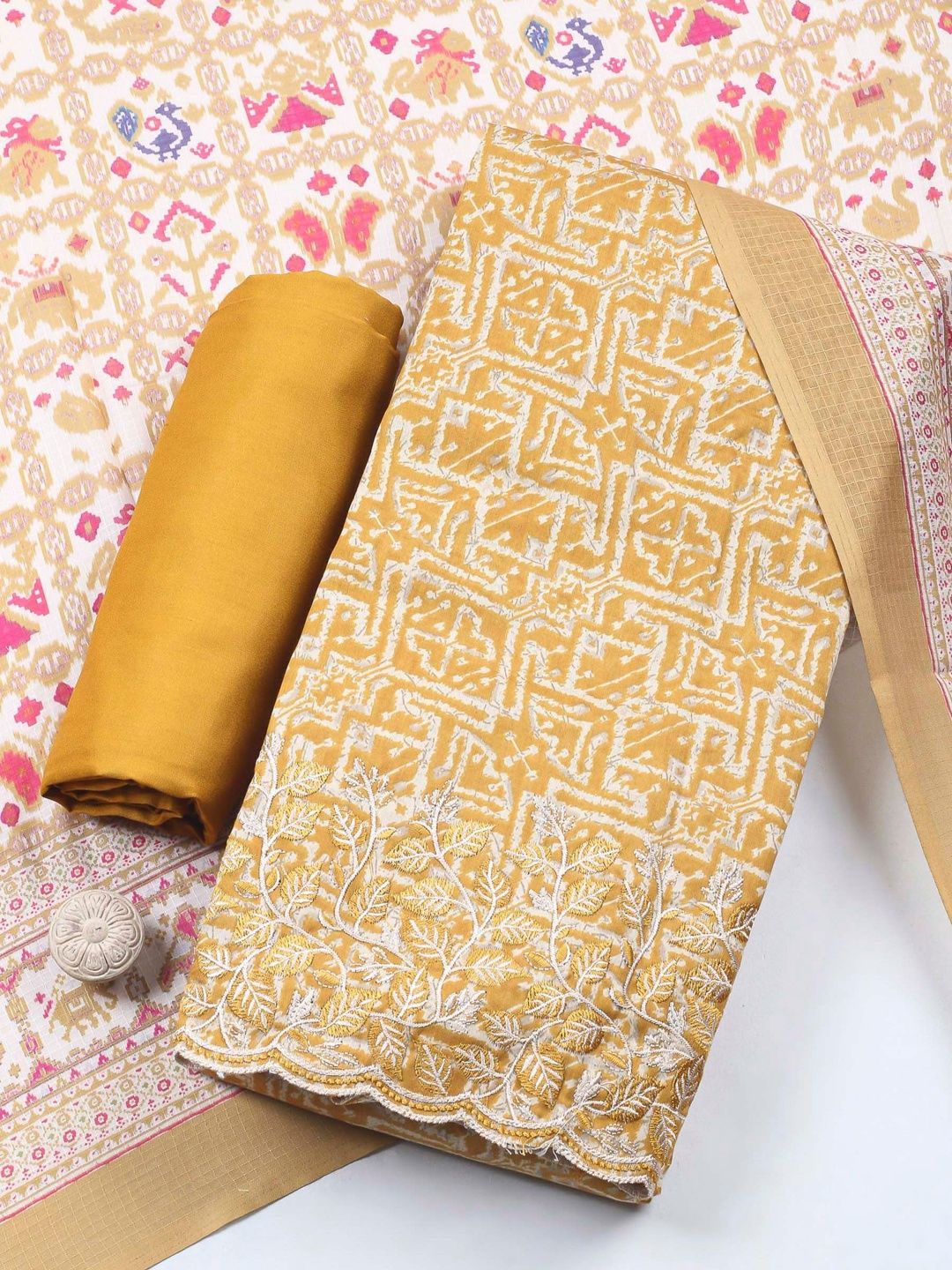 Meena Bazaar Printed Unstitched Dress Material