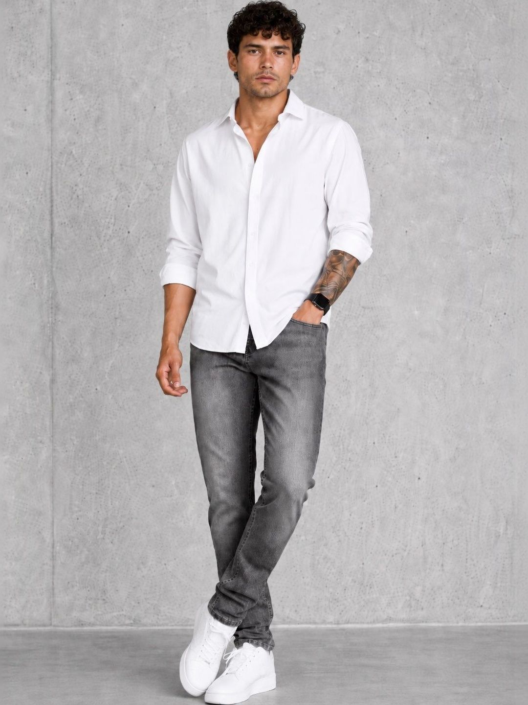 YAMEETFIT Men Jean Straight Fit Mid-Rise Jeans