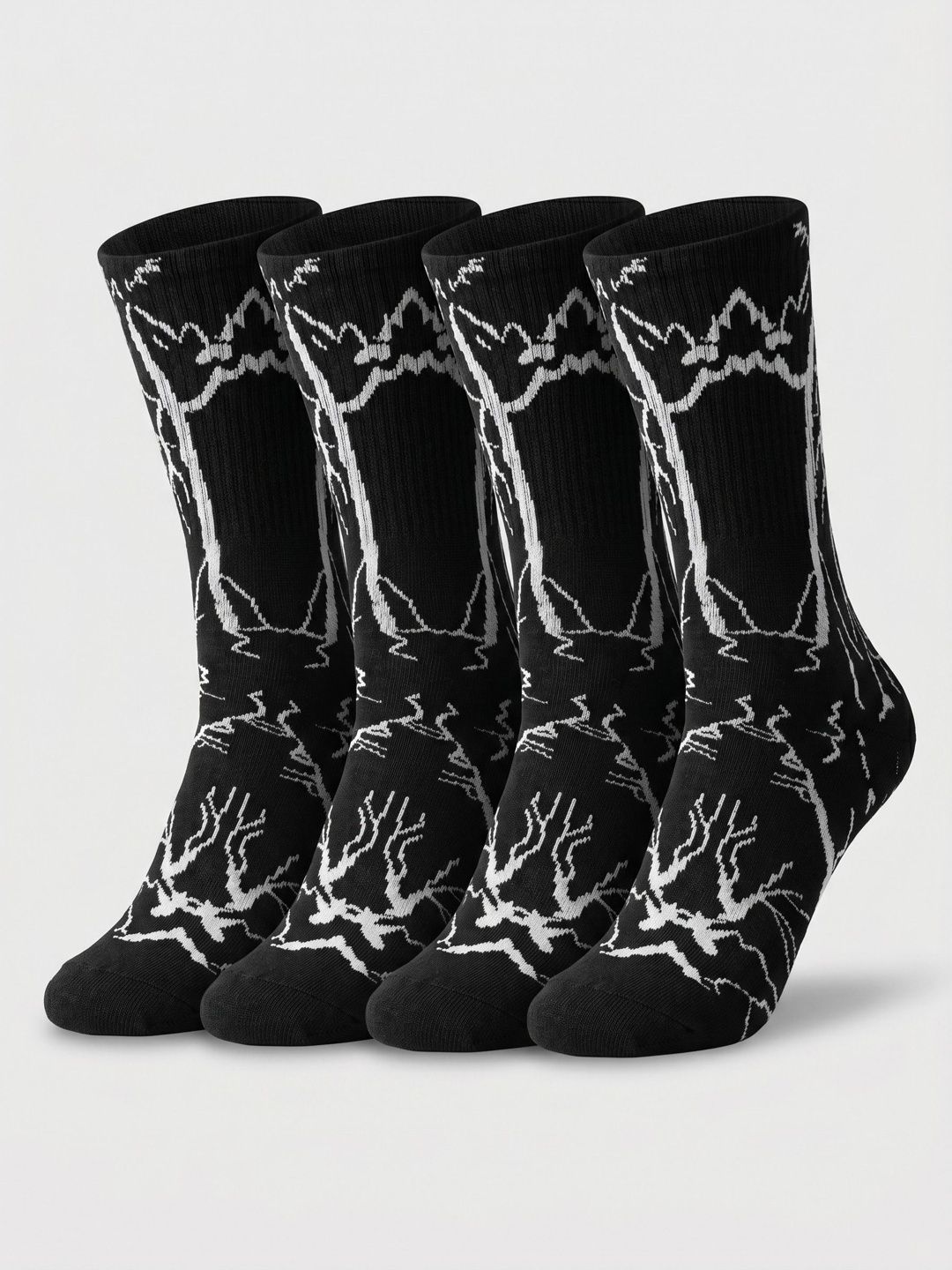 Moda Rapido Men Pack of 4 Cotton Blend Patterned Above Ankle Socks
