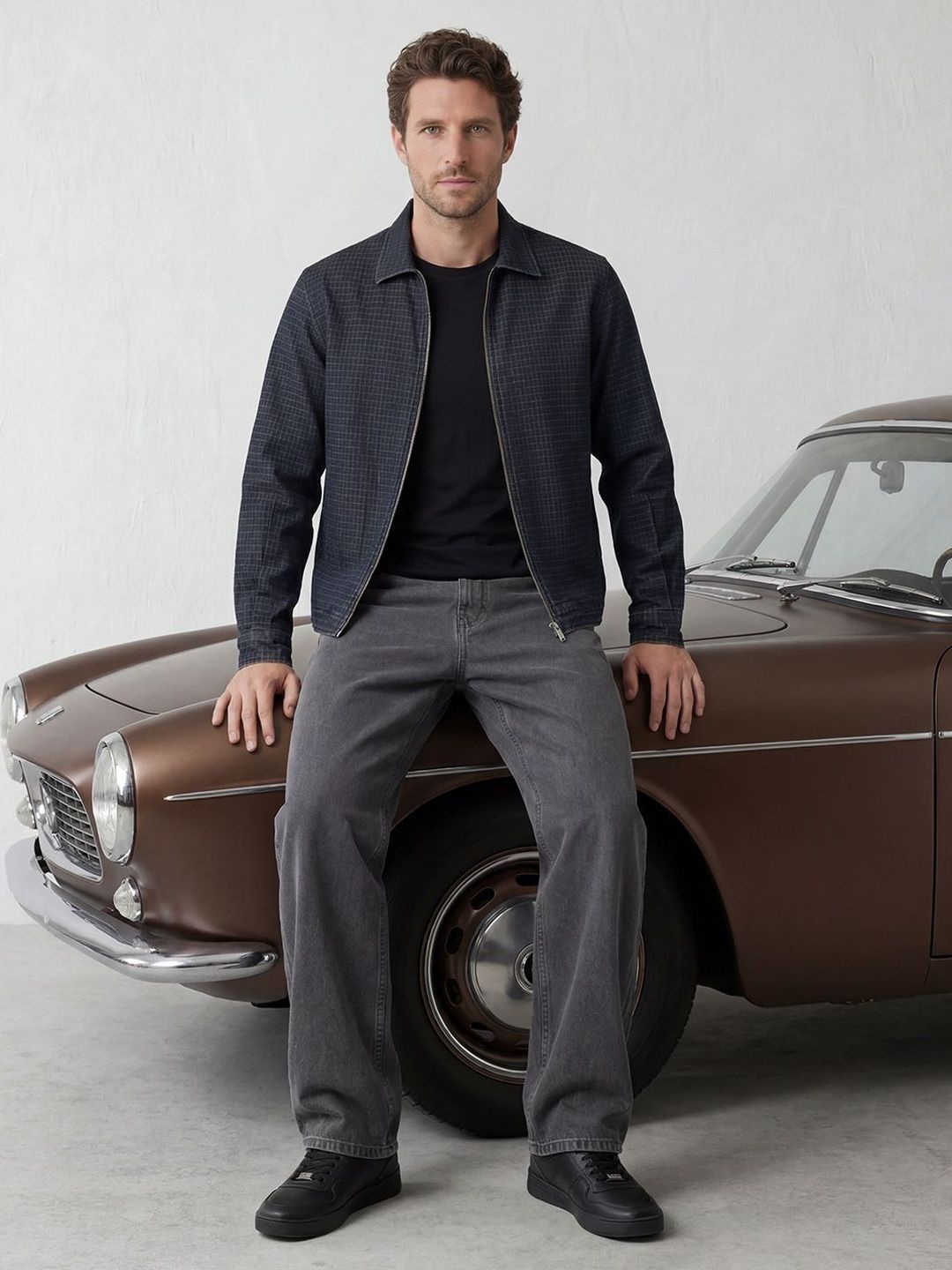 WROGN Men Checked Bomber Jacket