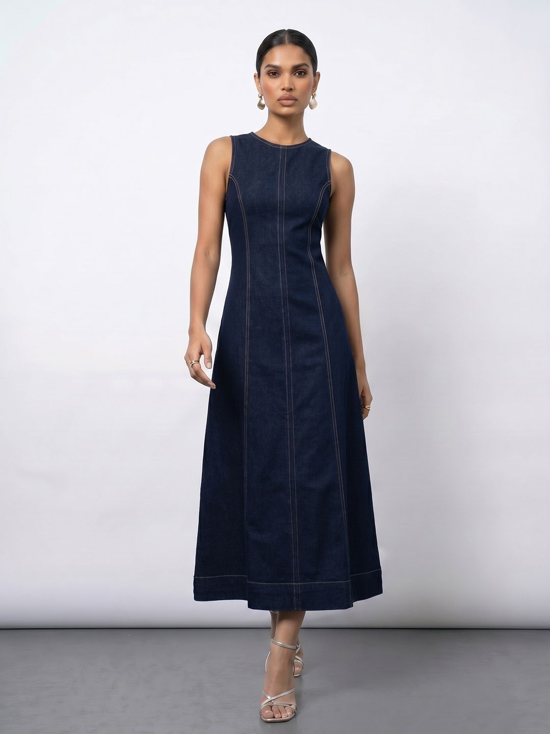Phosphorus Phosphorus Denim A-Line Midi Dress
