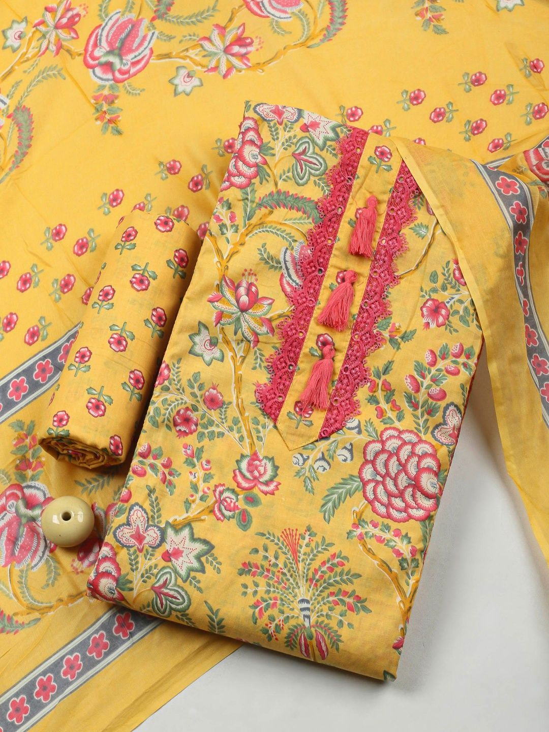 Meena Bazaar Printed Unstitched Dress Material