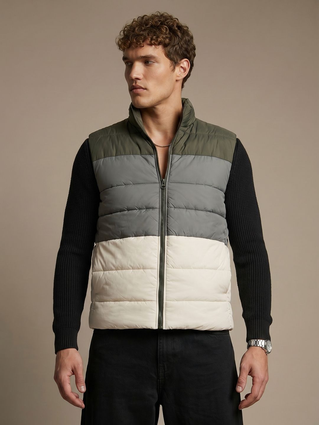glitchez Colourblocked Gilet Jacket
