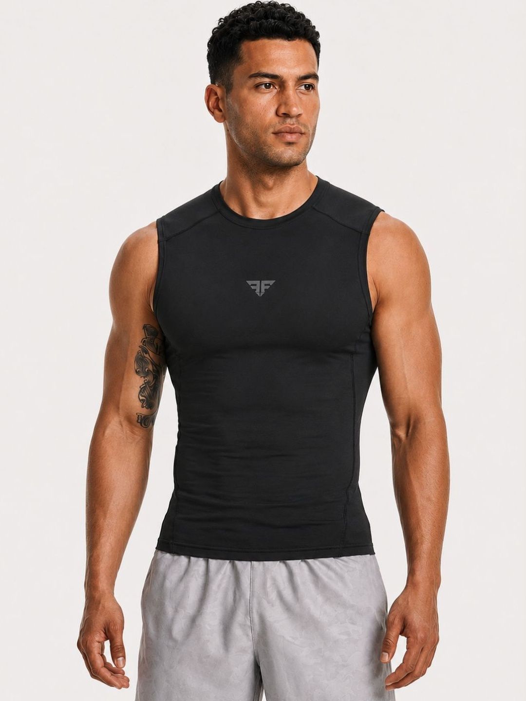 BRUTE FORCE Men Brand Logo Compression T-shirt