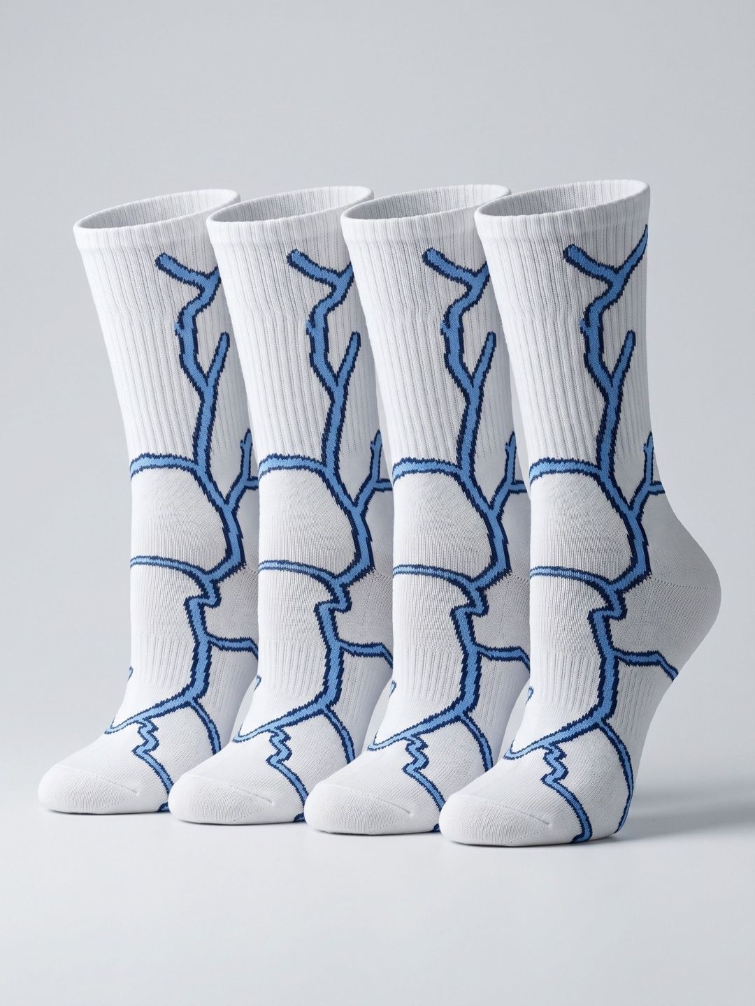 Moda Rapido Men Pack of 4 Cotton Blend Patterned Calf Length Socks