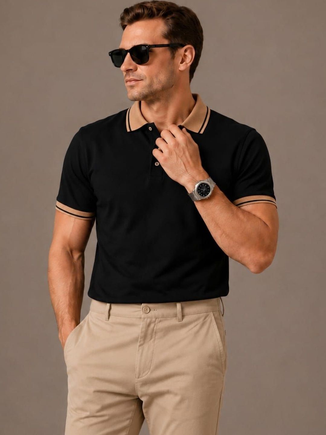 DAMN GUD DG Men Polo Collar T-shirt