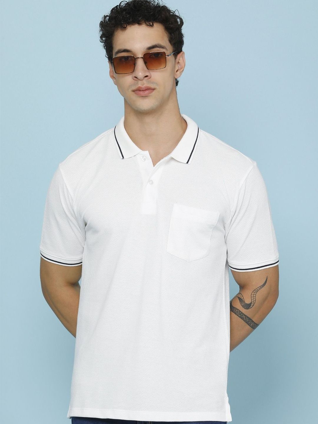 LIMEROAD Men Polo Collar Pockets T-shirt
