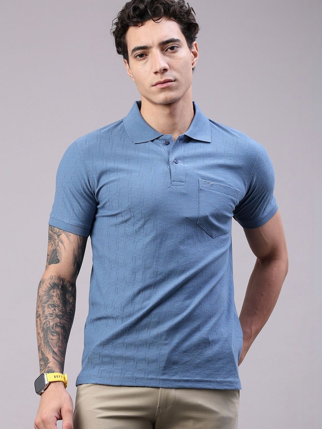 V-Mart Men Polo Collar Pockets T-shirt