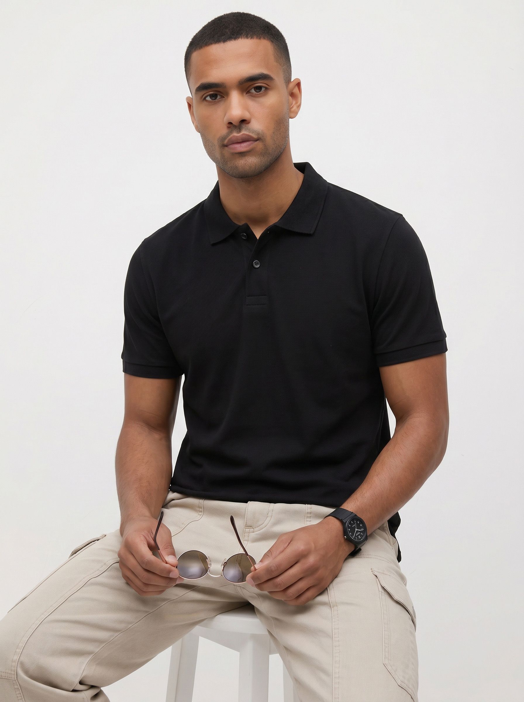 The Roadster Life Co. Polo Collar Pure Cotton T-shirt