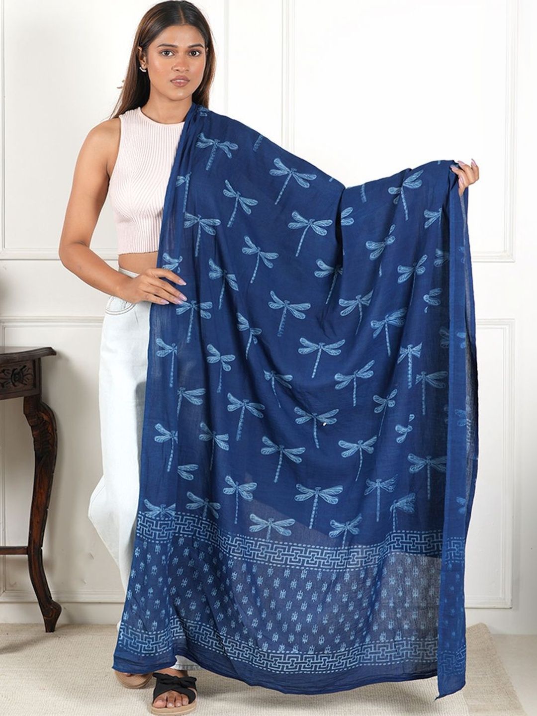 Style Shoes Printed Block Print Dupatta