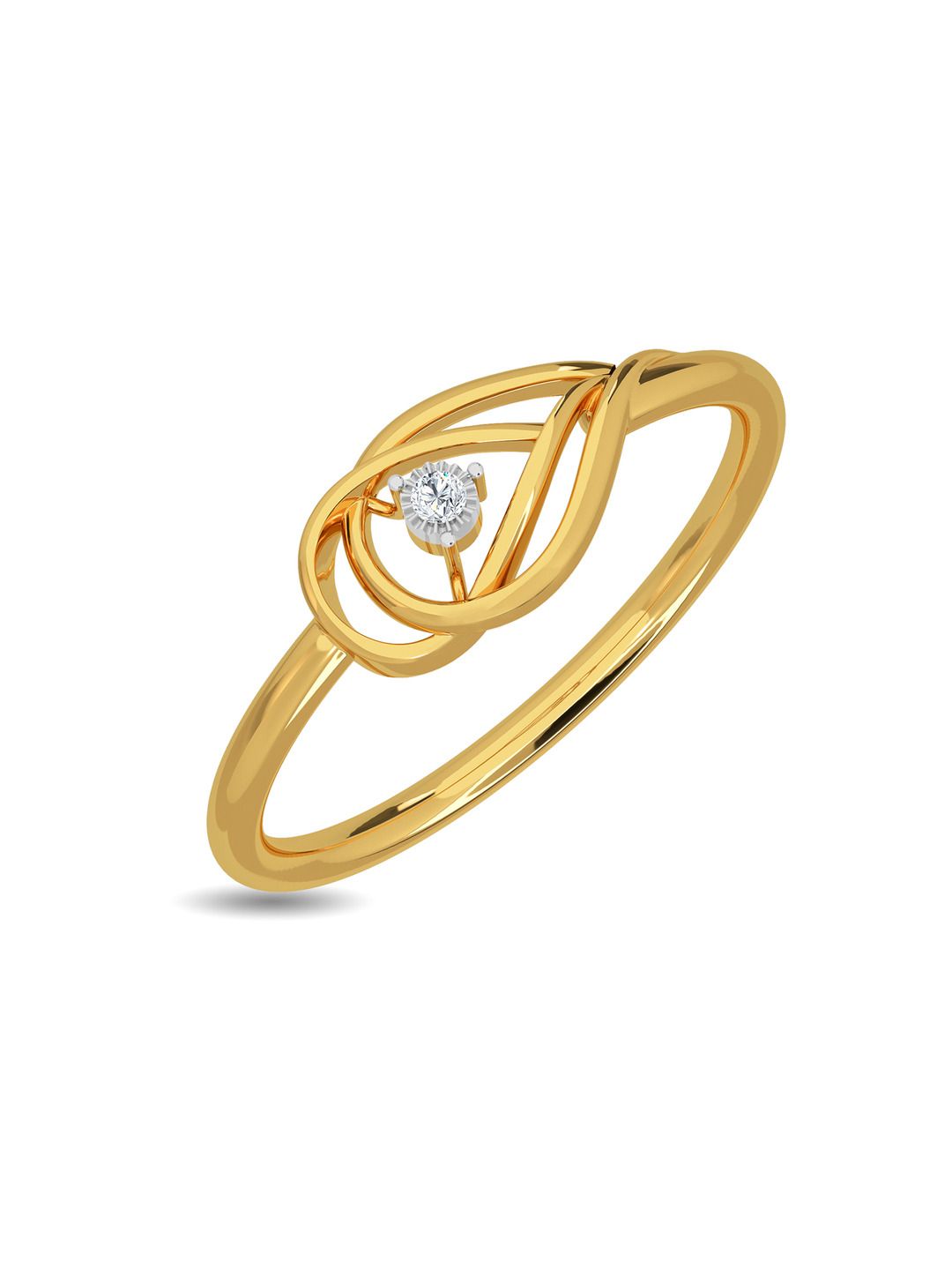 KISNA DIAMOND AND GOLD JEWELLERY Women 18 Kt Gold 0.01CT Diamond Ring