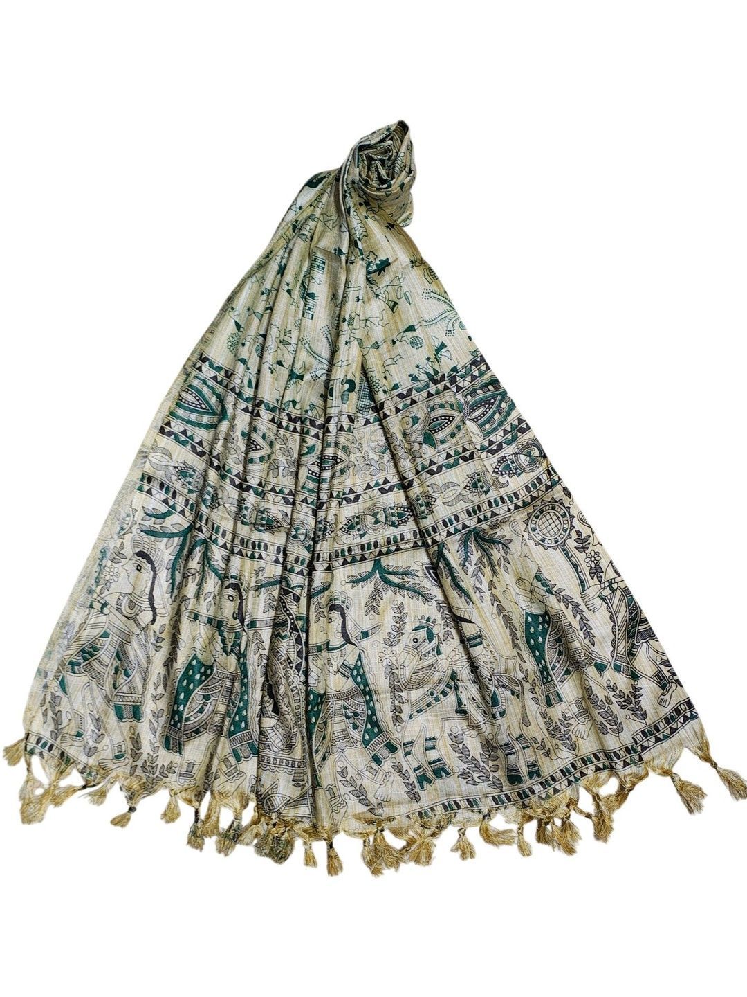 ivikta Printed Cotton Silk Kalamkari Dupatta