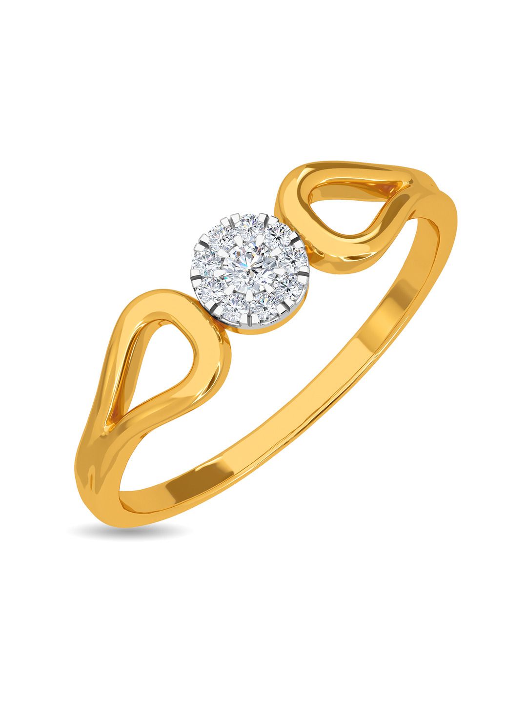 KISNA DIAMOND AND GOLD JEWELLERY Women 14KT Finger Ring Diamond 0.08g