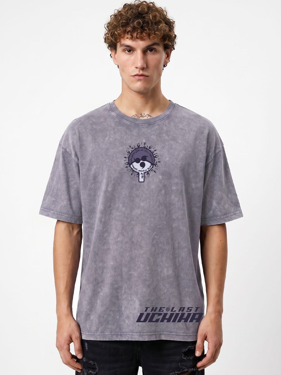 Crazymonk Sasuke Susanoo Anime Graphic Cotton Round Neck Short Sleeves Oversized T-shirt