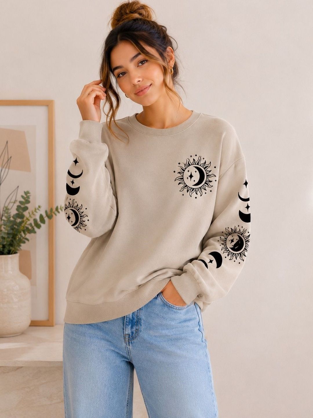 BAESD Women Printed Sweatshirt