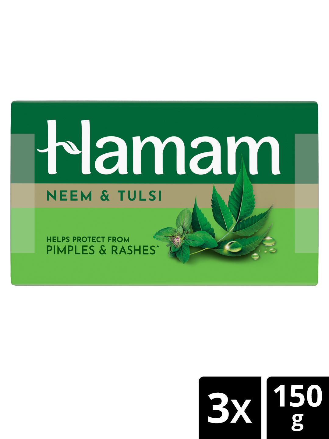 Hamam Set of 3 Neem Bathing Soap with Neem & Tulsi for Pimple & Rash-Free Skin - 150g each
