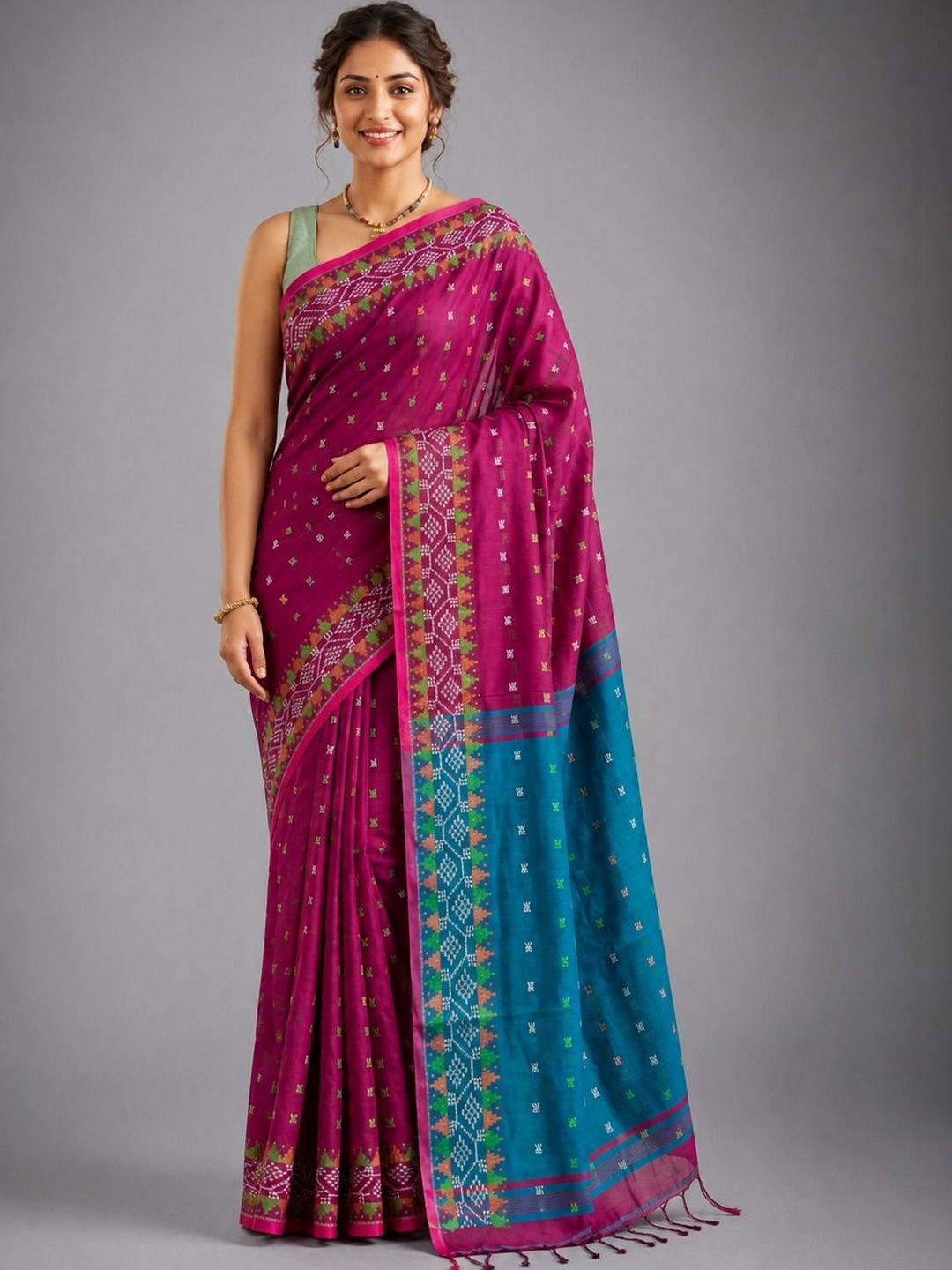 DRAPERIA Woven Design Silk Cotton Saree