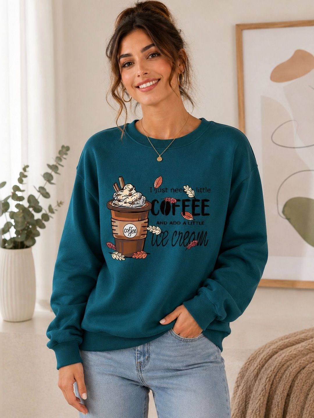 BAESD Women Printed Sweatshirt