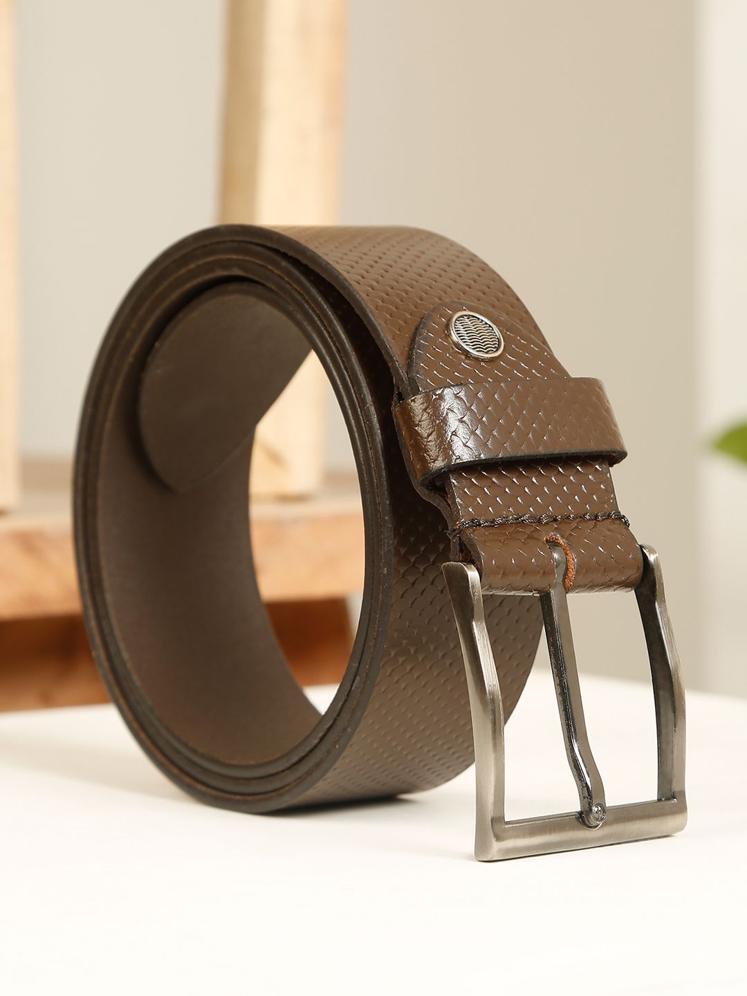 Teakwood Leathers Men Textured Belt