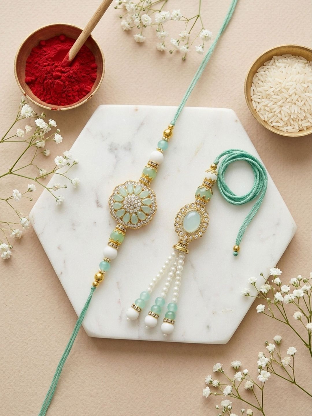 ASIDEA Bhaiya Bhabhi Rakhi Set