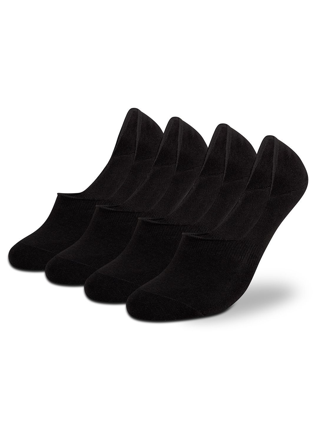 Supersox Man Pack of 4 Low Cut No Show Breathable Cotton Loafer Black Socks