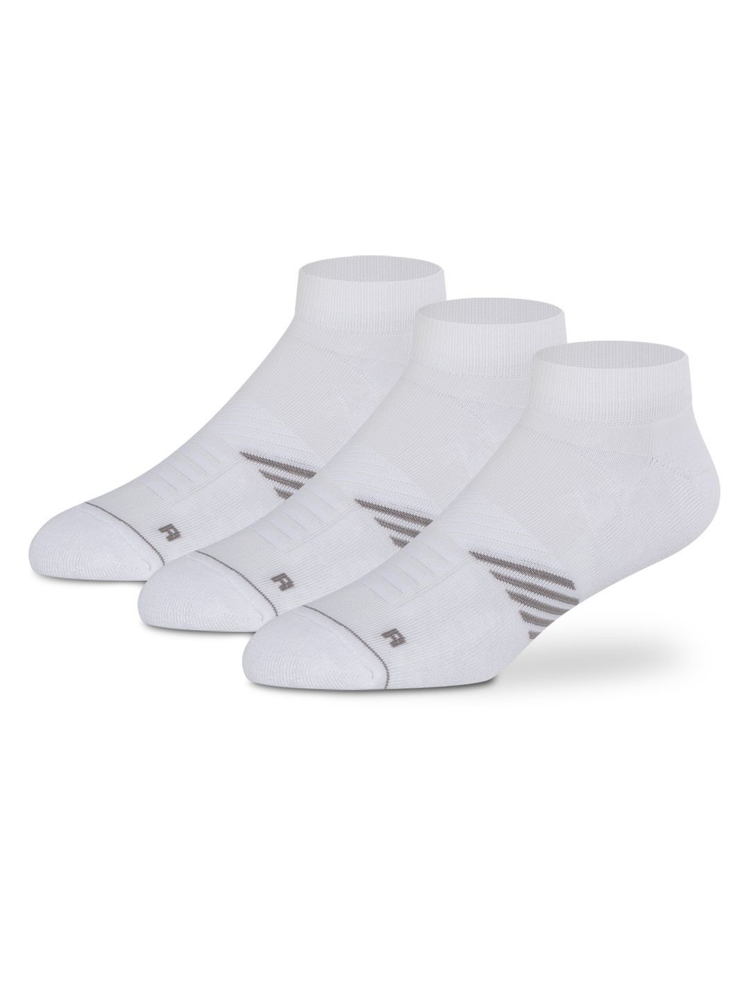 Supersox White Men Pack of 3 Ankle Length Performance Combed Cotton Sports Socks