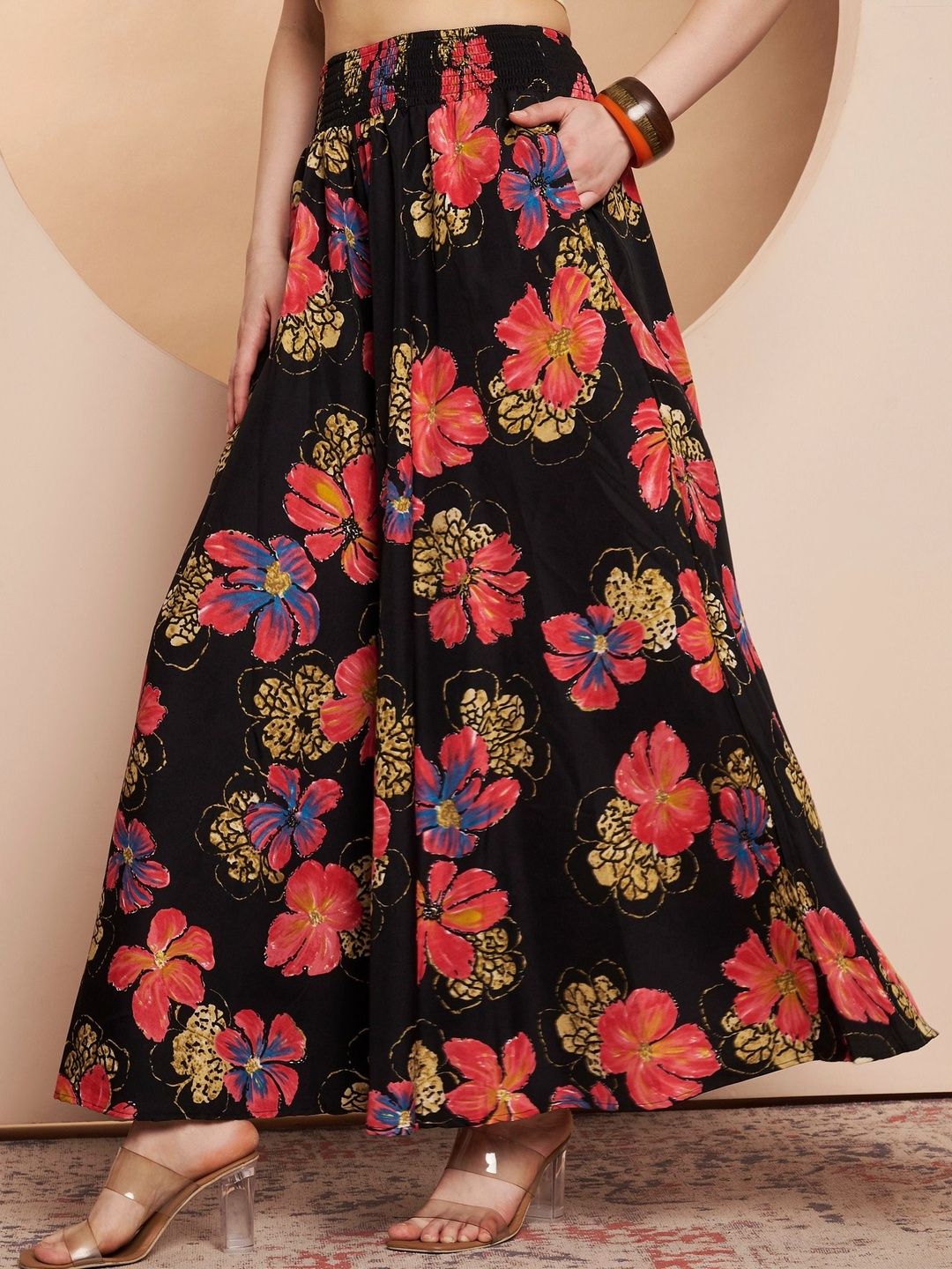 ZWERLON Women Floral Printed Palazzos
